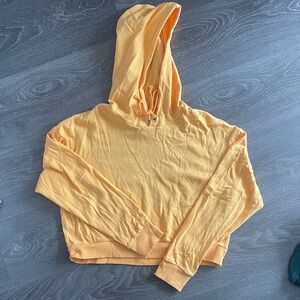 Yellow cropped hoodie